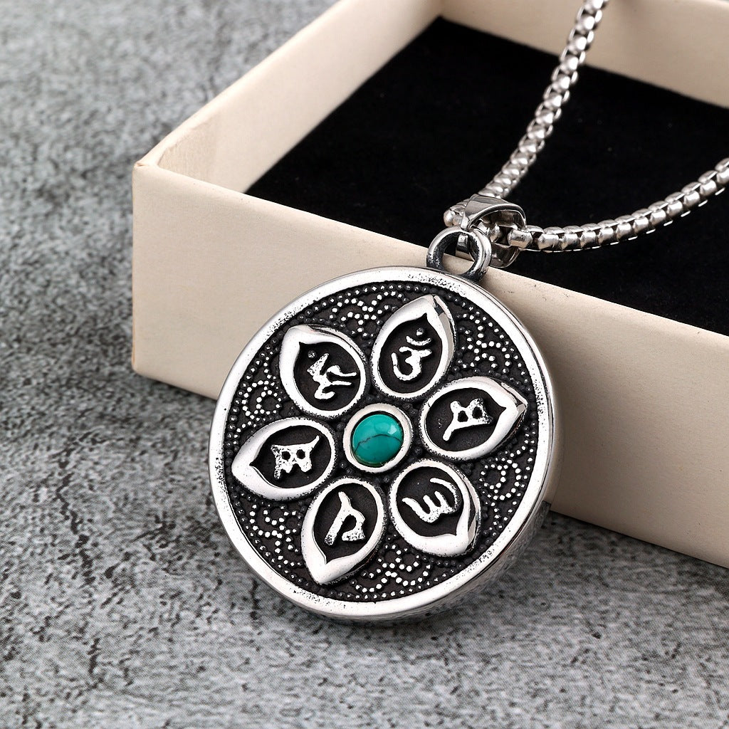 Vintage Stainless Steel Pendant Necklace