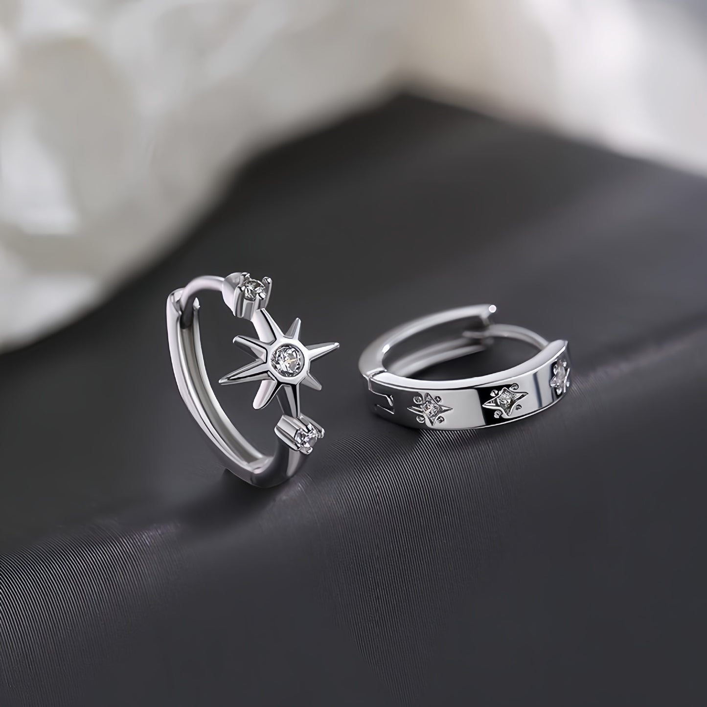 Planderful Sterling Silver Hexagram Earrings For Women Niche Design Studs Premium Everyday Accessories