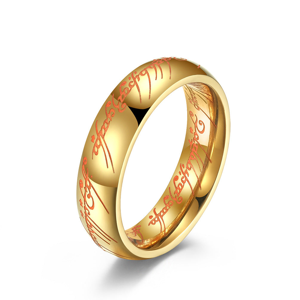 Luminous Lord of the Rings Titanium Steel Fashion Ring