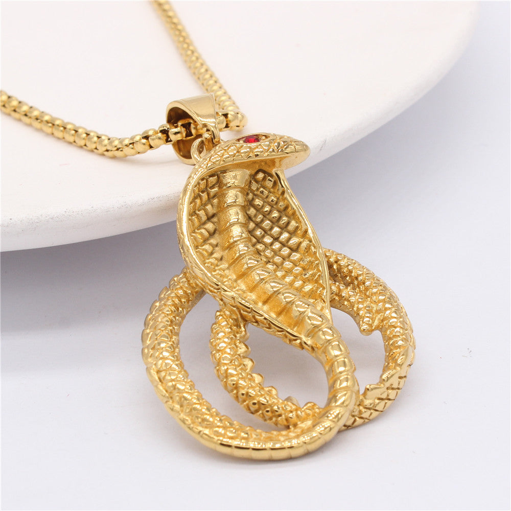 Cobra Pendant Premium Titanium Steel Unisex Jewelry For Men And Women Protection Statement Planderful Everyday Genie