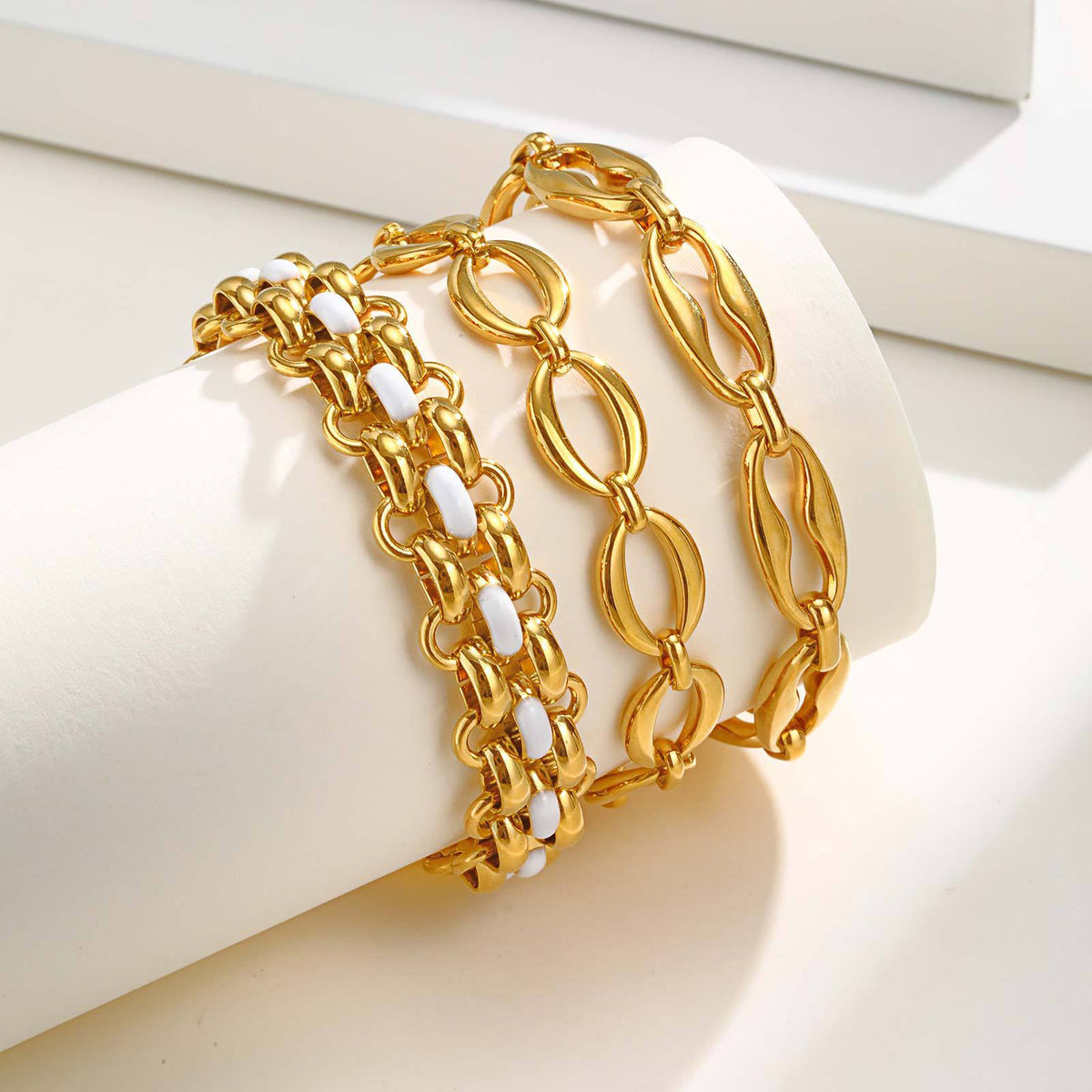Gel Dropping Handmade Chain Stainless Steel Bracelet
