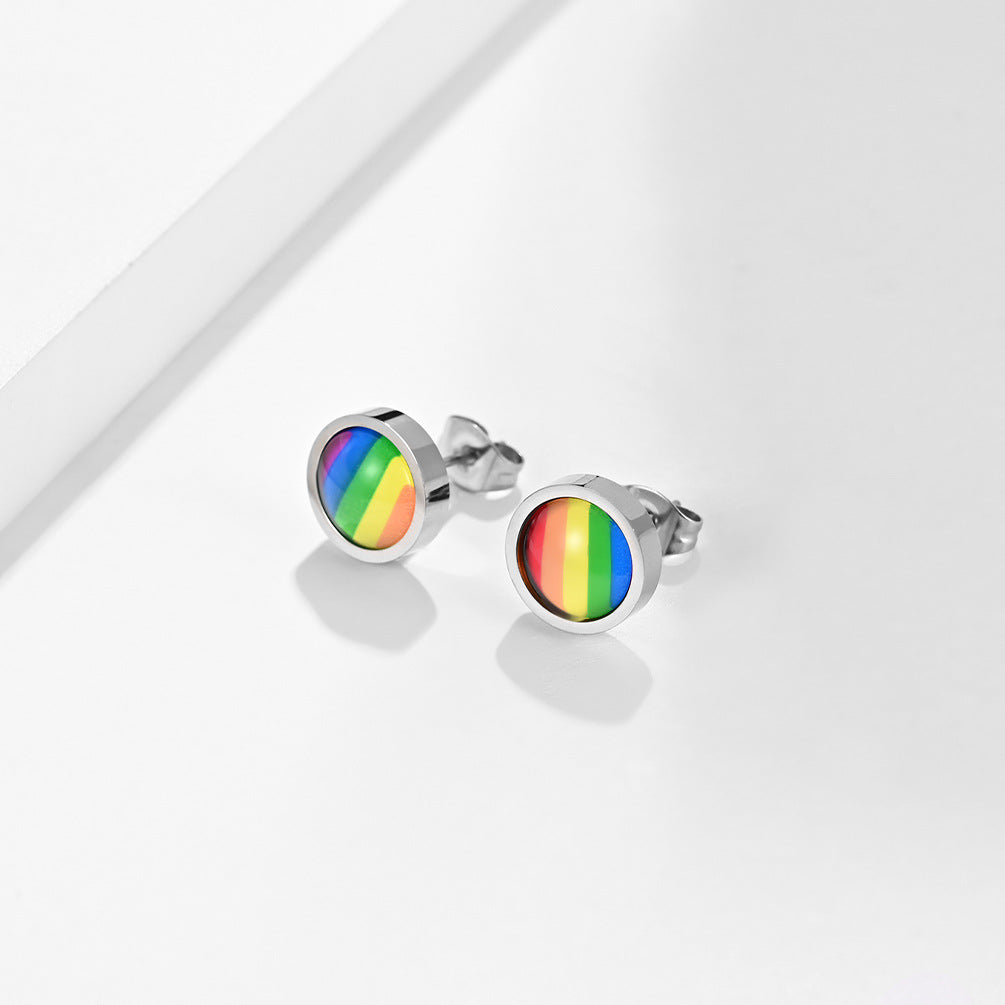 European American Titanium Steel Unisex Stud Earrings Wholesale