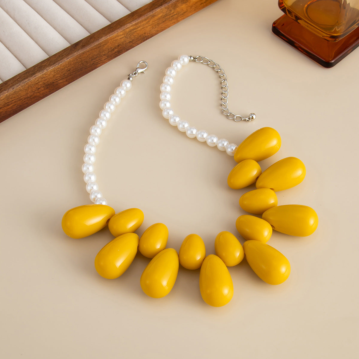 Bohemian Resin Teardrop Necklace