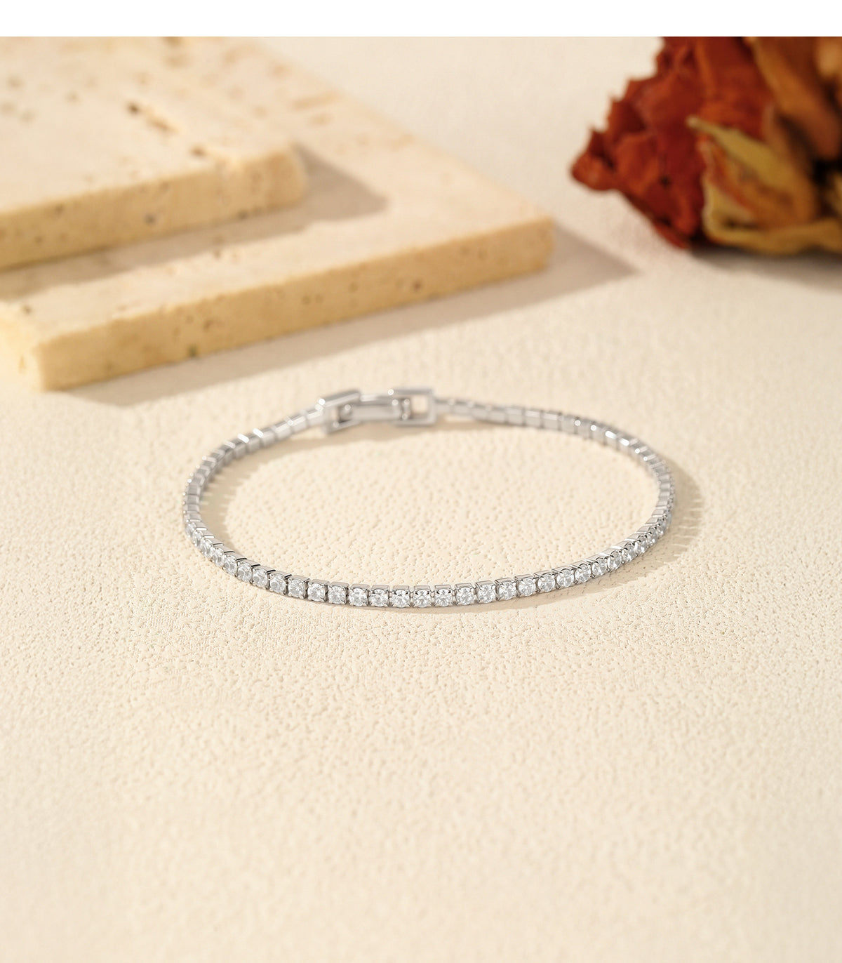 925 Sterling Silver Tennis Zircon Bracelet