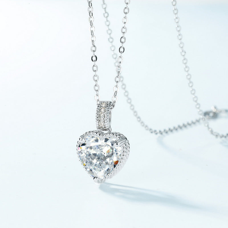 S925 Sterling Silver High-Carbon Stone Pendant Necklace