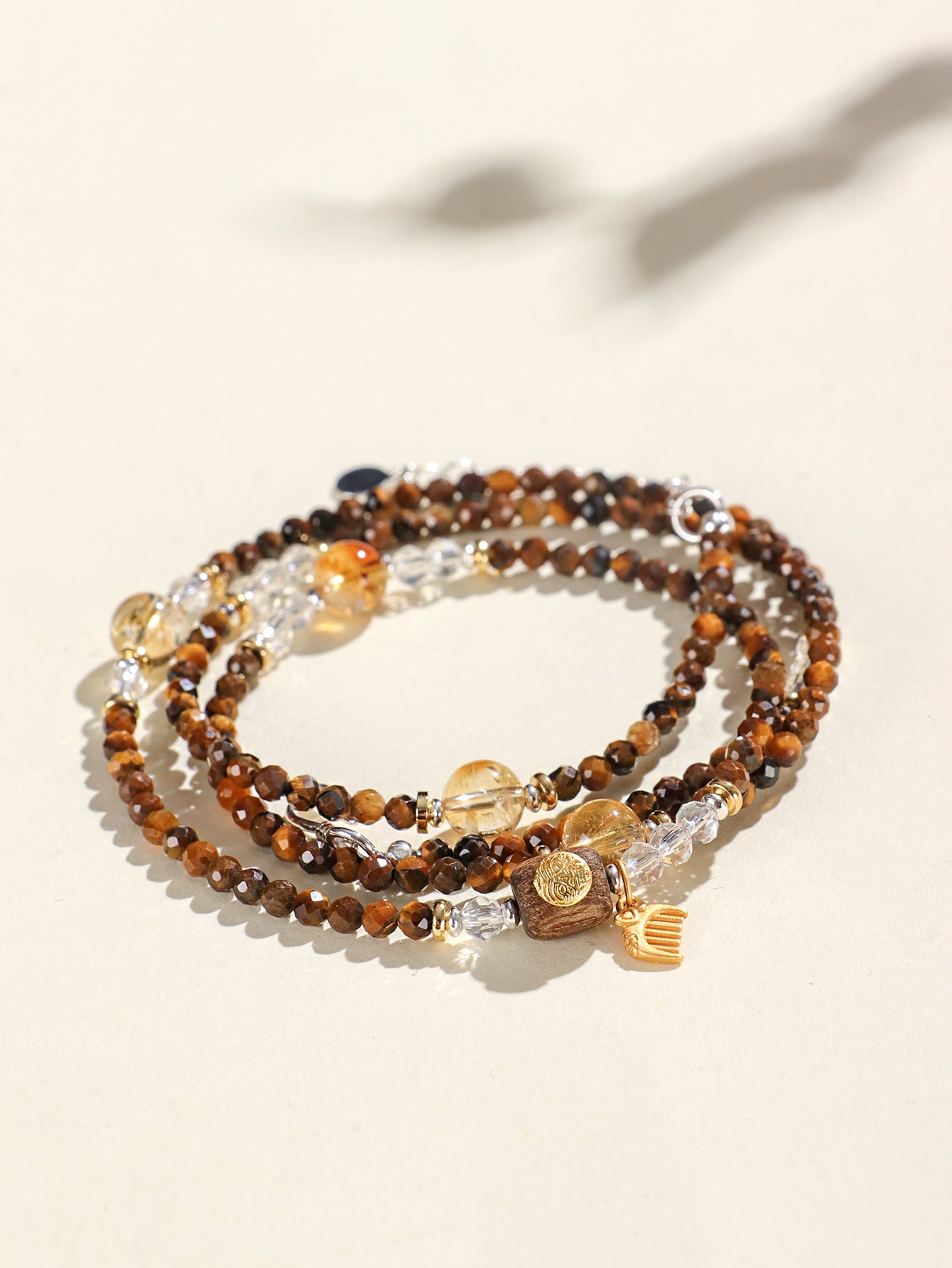 Planderful Fortune's Favor Tiger's Eye Bracelet – Elegant Crystal Design