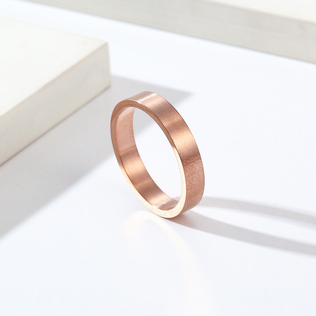 Cross-Border Cold Neutral Wind 4mm Titanium Steel Ring