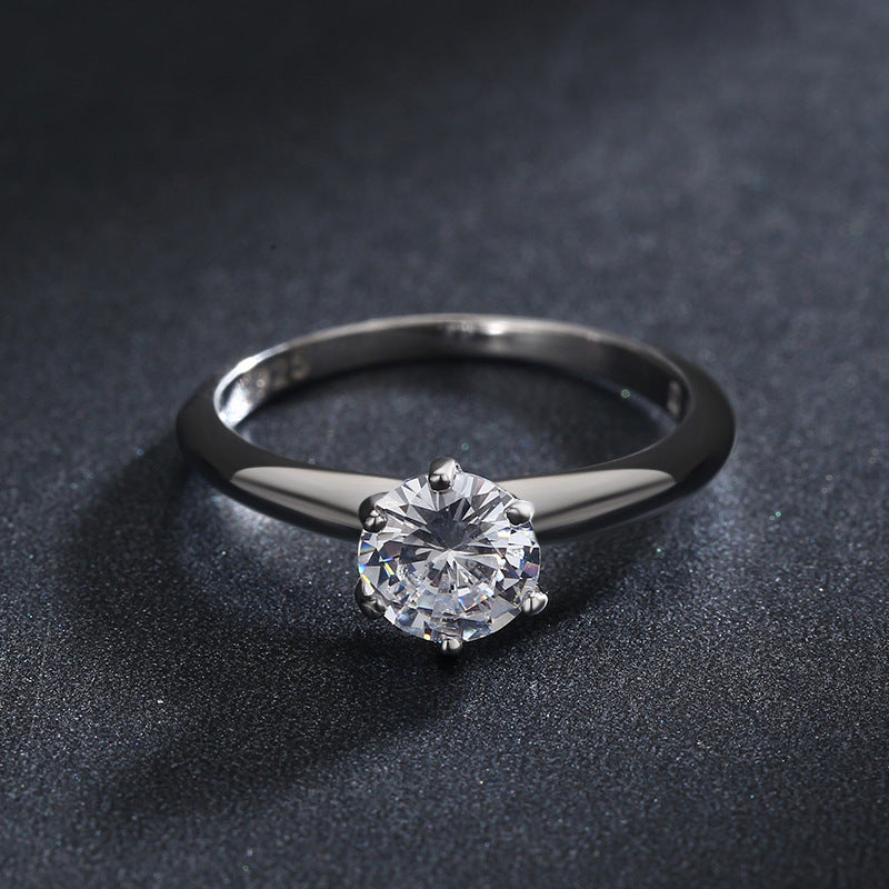 Elegant Sterling Silver Zircon Ring for Everyday Wear