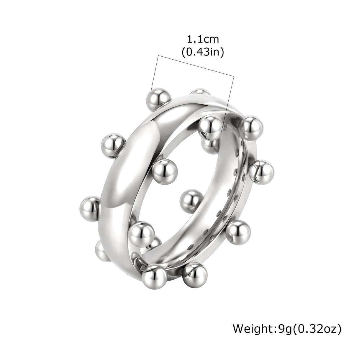 Stainless Steel Geometric Steel Ball Opening Bracelet Steel Ball Ring Cool Geometric