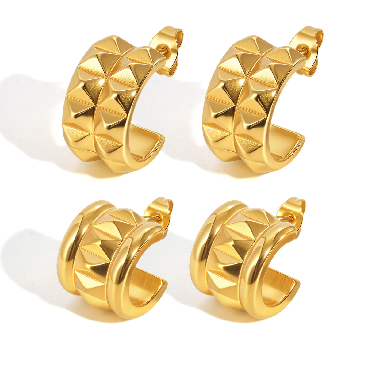 Modern Stainless Steel Earrings — Two Designs