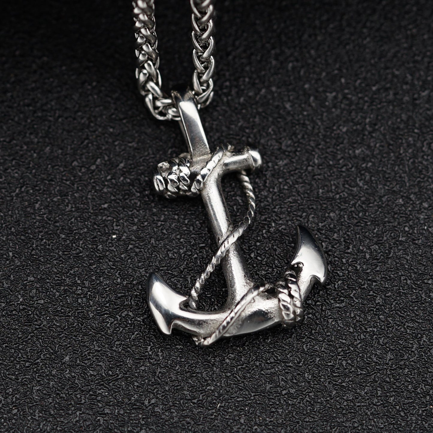 Steel Necklace - Statement Anchor Pendant For Men, Hip-Hop Streetwear Jewelry, Everyday Essential
