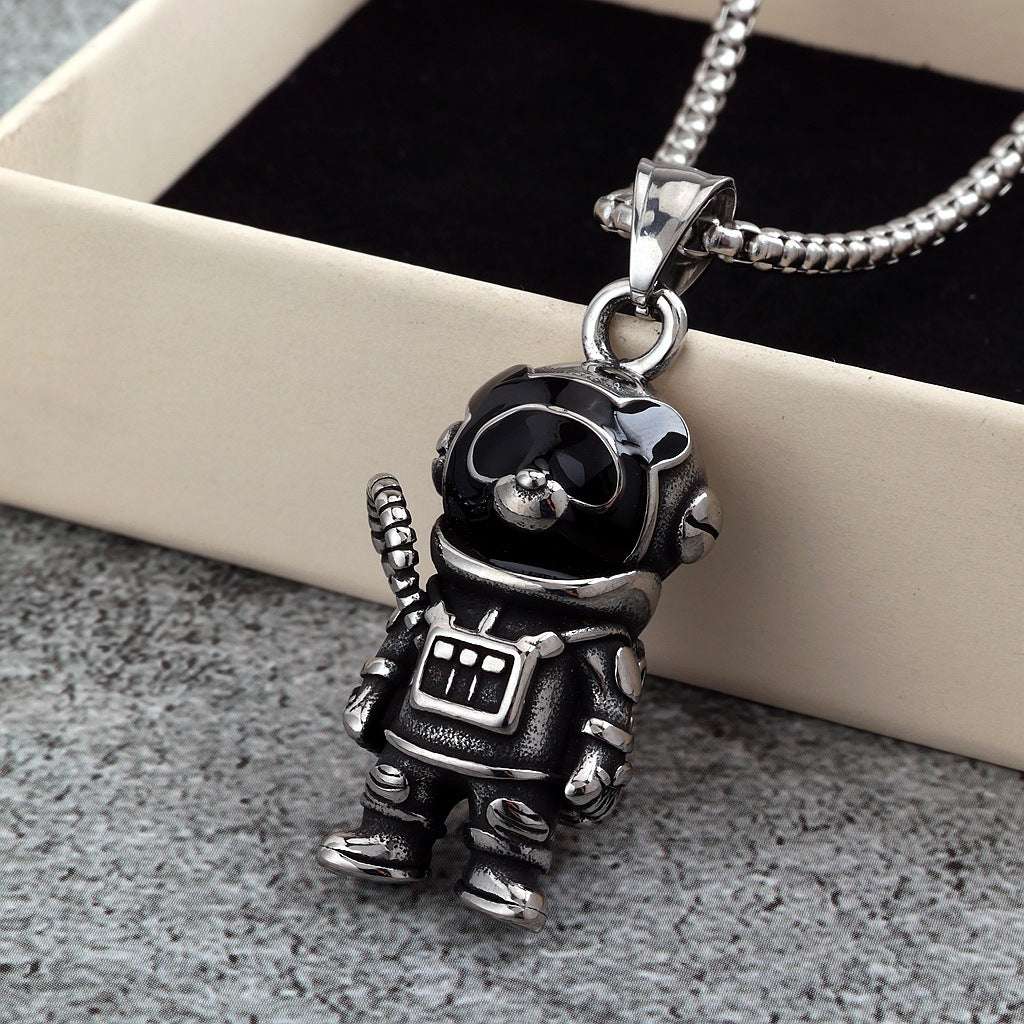 Vintage Stainless Steel Men's Pendant Necklace