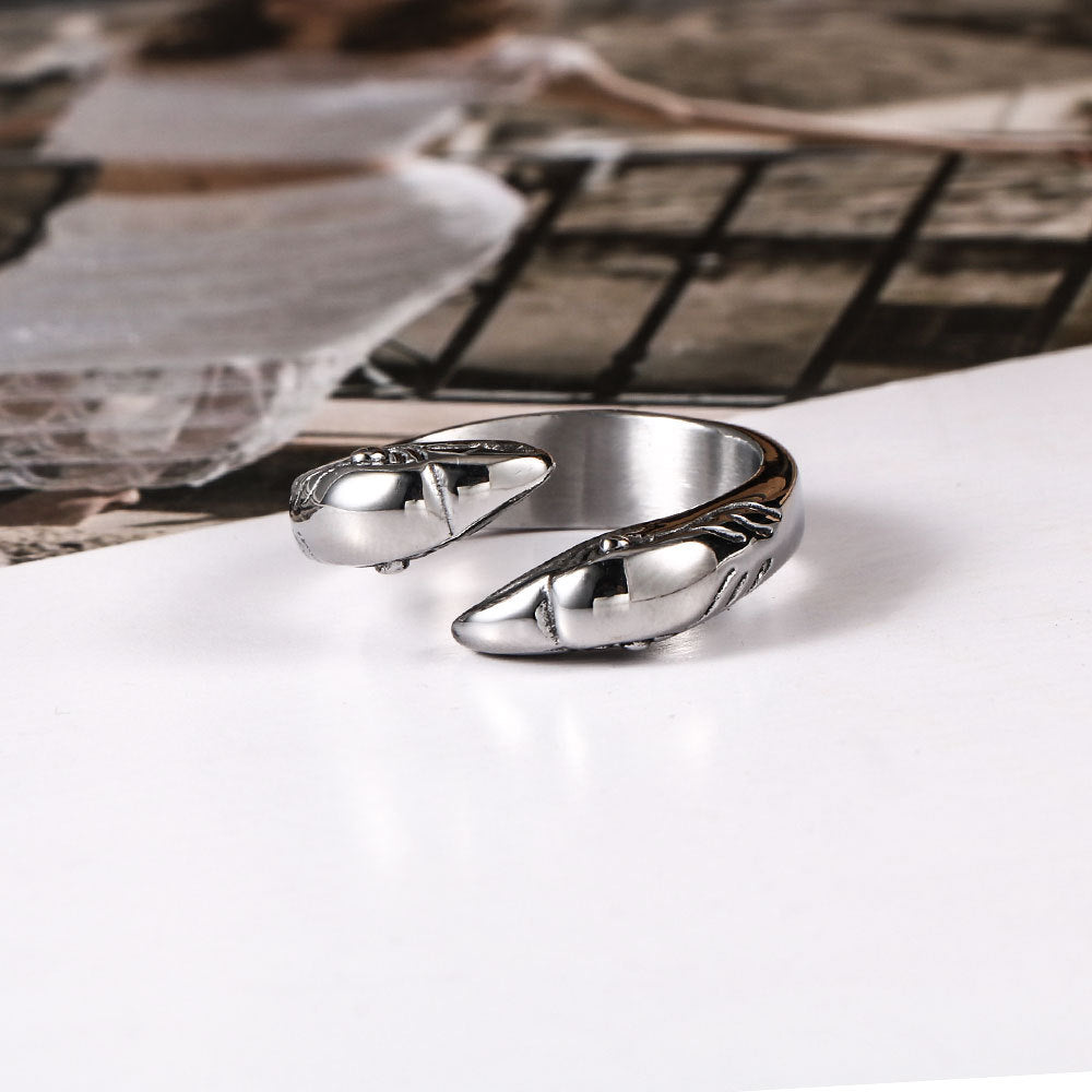 Trendy Gold Flying Eagle Open Ring Titanium Steel Jewelry