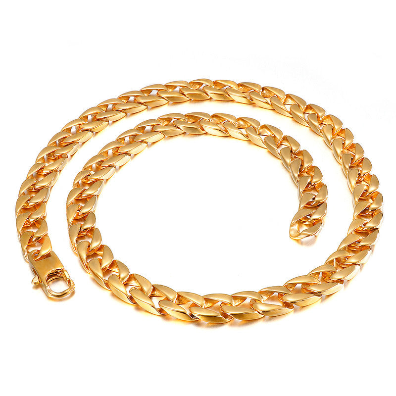 Stainless Steel Titanium Steel Grinding Necklace, Rock