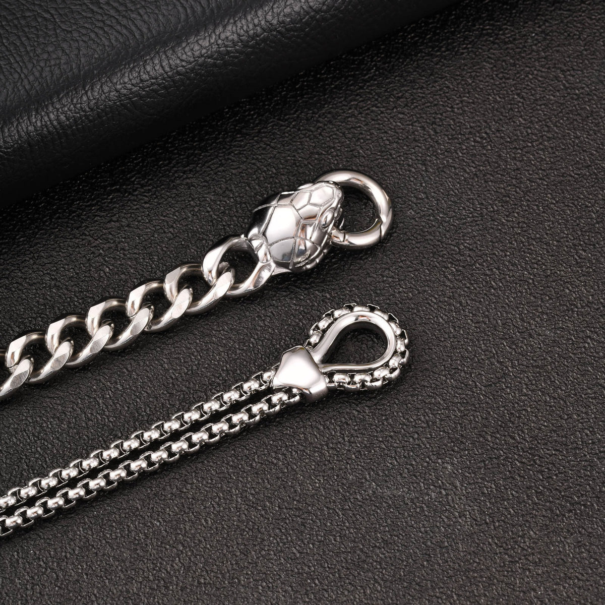 Snake Cuban Chain Stainless Steel Ring for Men