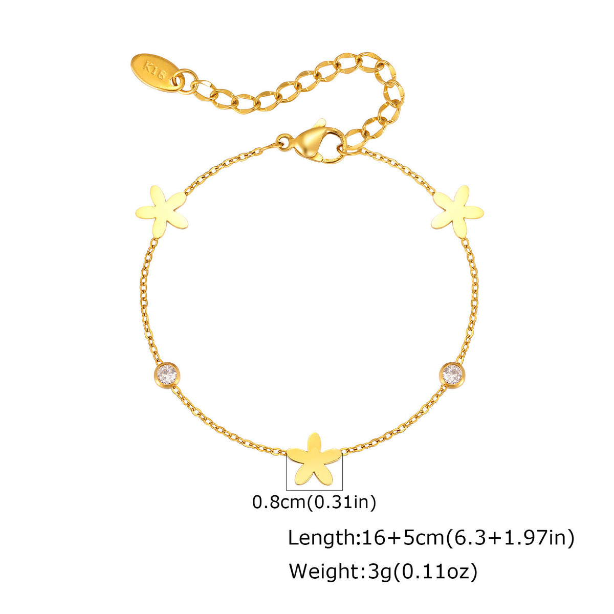 Heart Flower Zircon Stainless Steel Necklace
