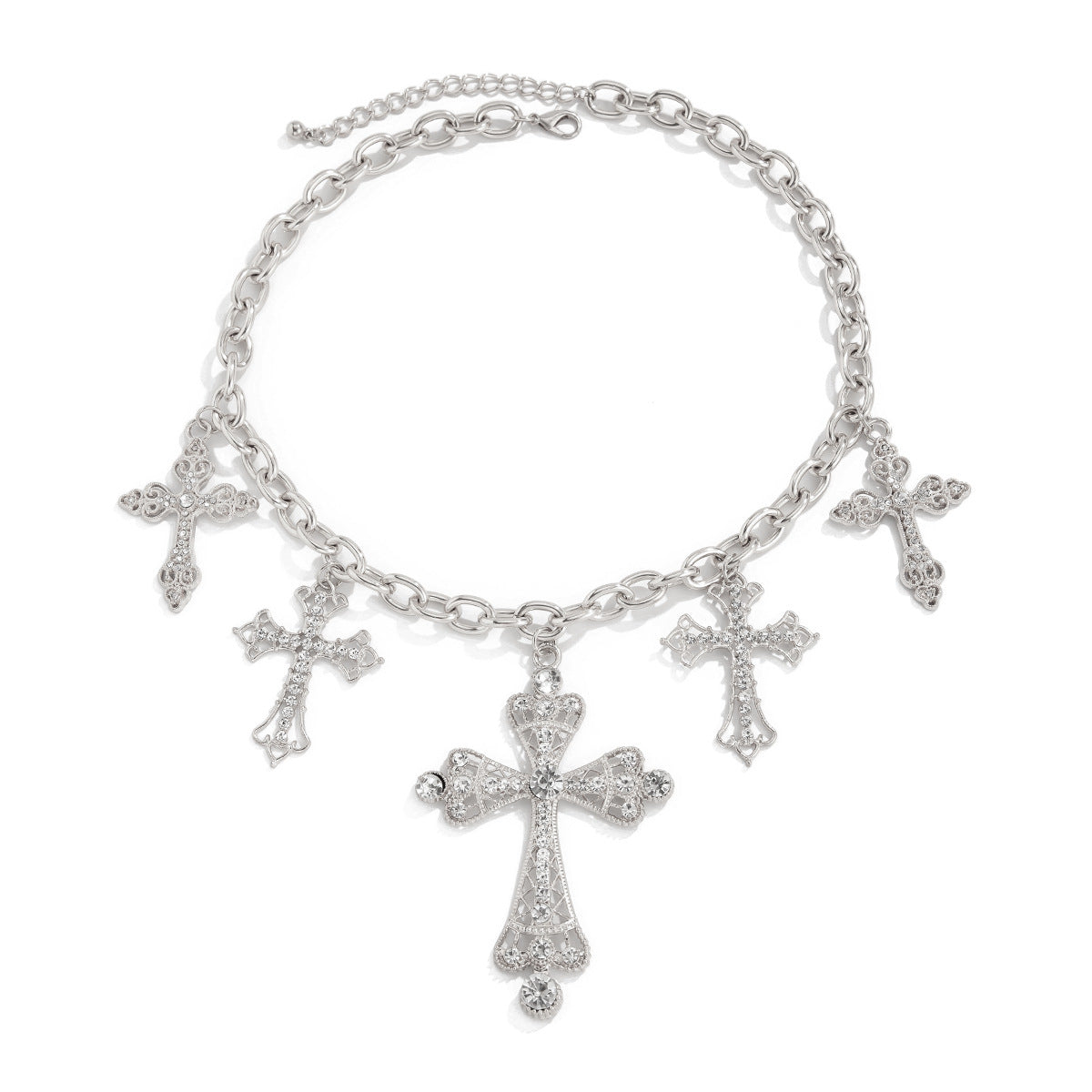Planderful Vienna Verve Necklace – Retro Hip-Hop Style with Exaggerated Cross Pendant