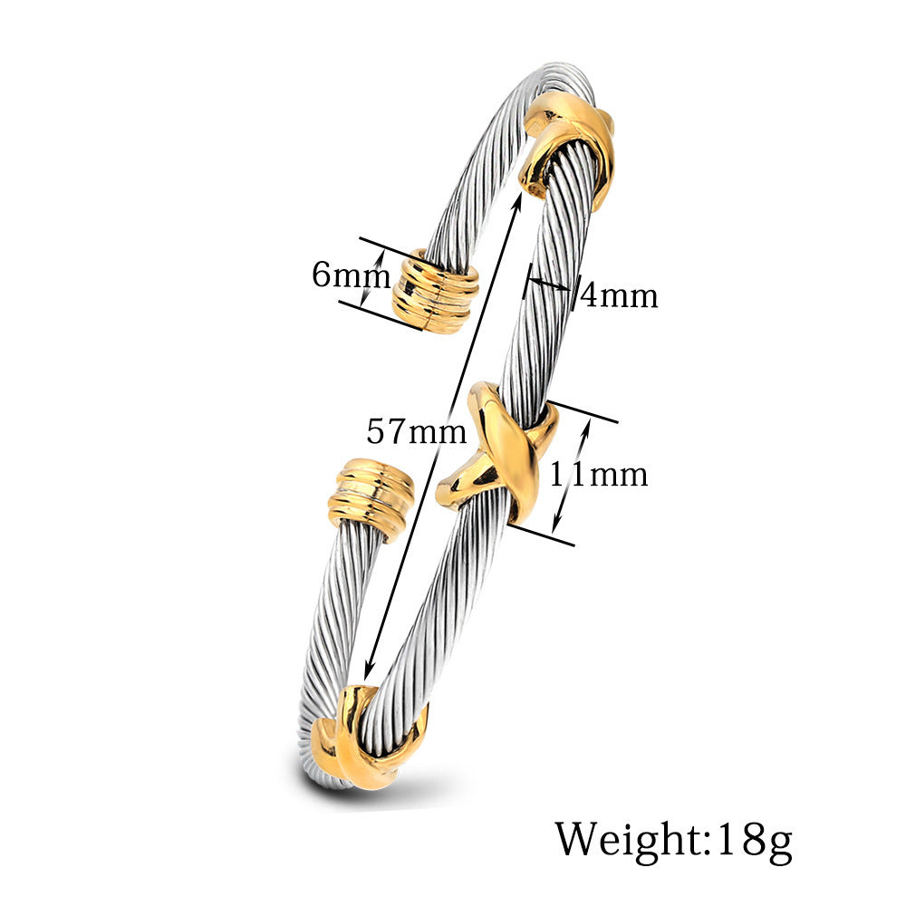 Planderful Everyday Genie Titanium Steel Twist Bracelet Cable Personalize Jewelry for Men and Women