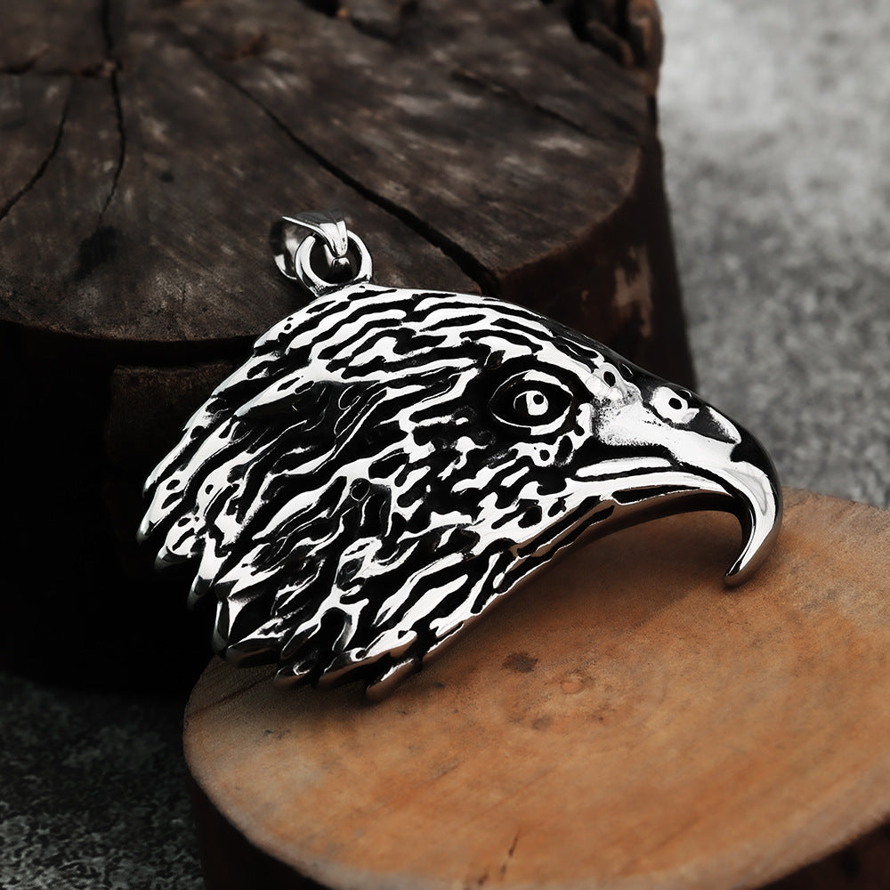 Vintage Eagle Stainless Steel Men's Pendant Necklace