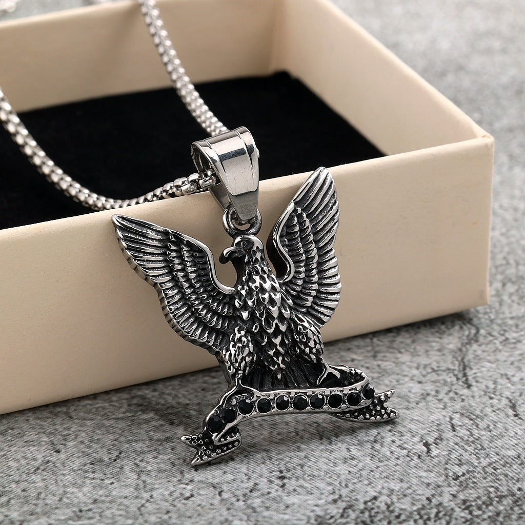 Vintage Stainless Steel Pendant Necklace