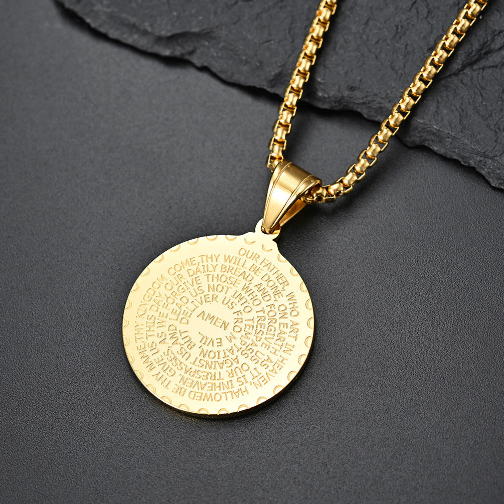 Steel Necklace - Statement Prayer Hand