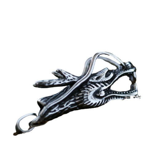 Titanium Steel Animal Pendant for Men - Retro Stainless Steel Faucet Design, Wholesale European and American Style