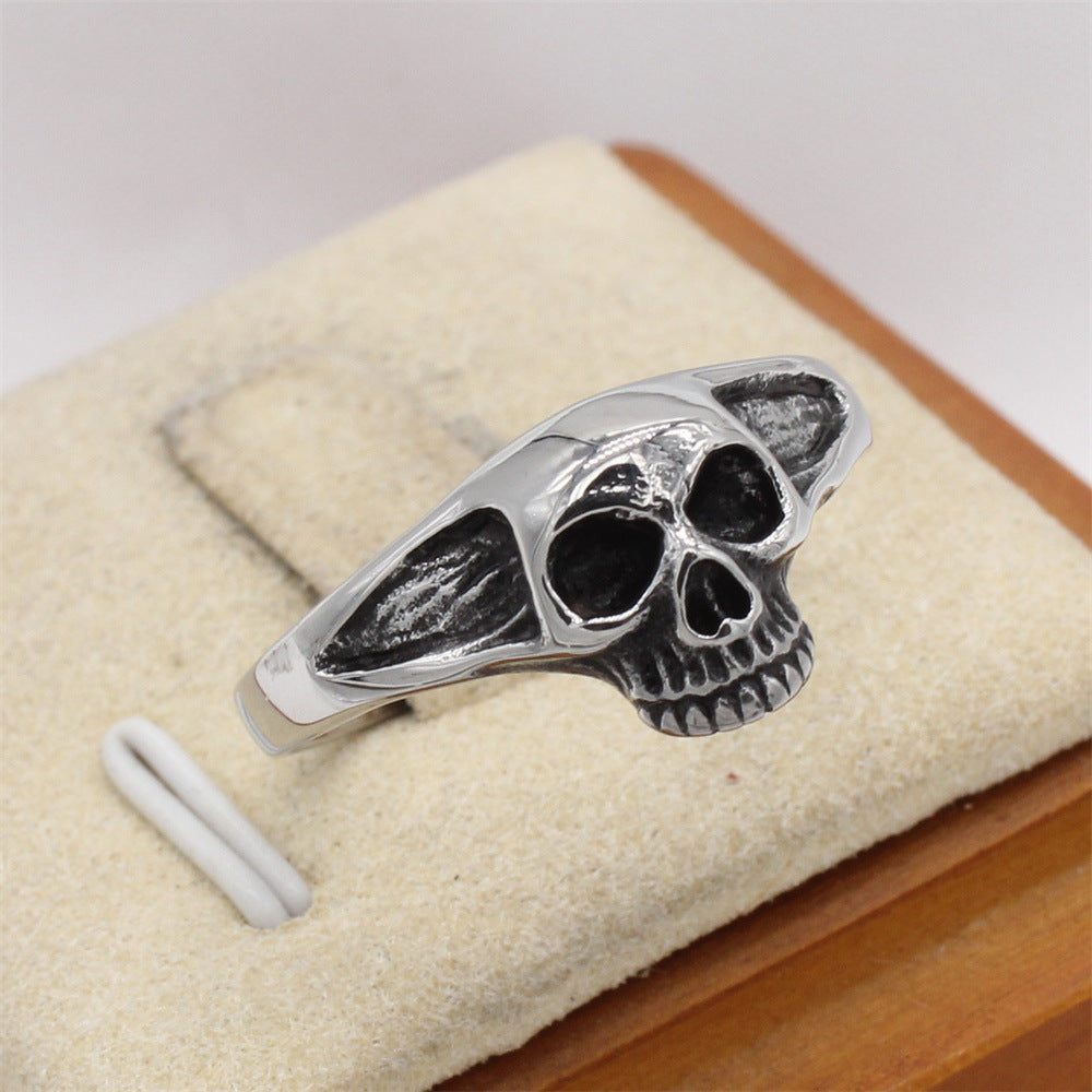 Planderful Jewelry Personalized Skull Ring For Men In Titanium Steel Retro European American Style