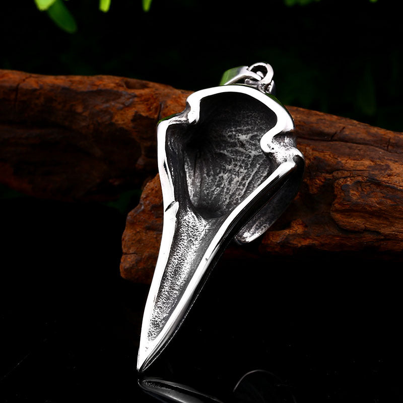 Viking-Inspired Crow Mouth Titanium Steel Pendant for Men - Nordic Rune Jewelry