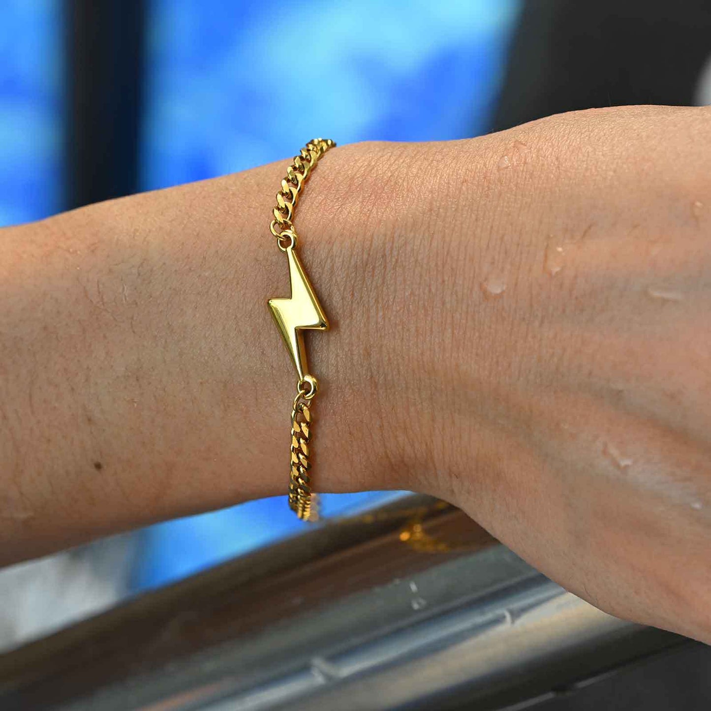 Planderful Stainless Steel Lightning Bracelet For Men Custom