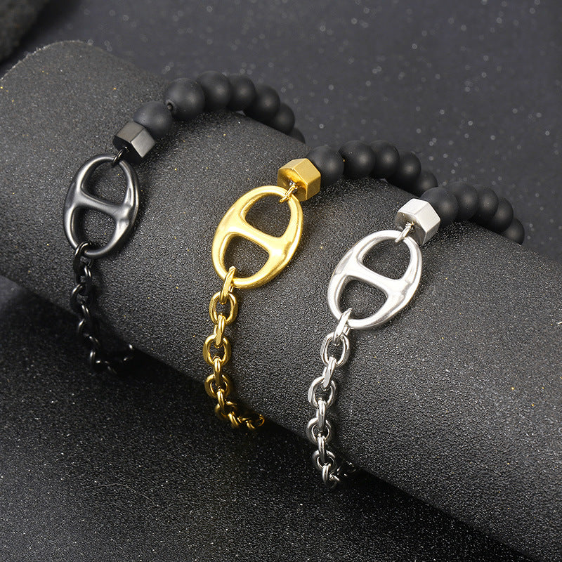 Planderful Pig Nose Titanium Bracelet For Women And Men
