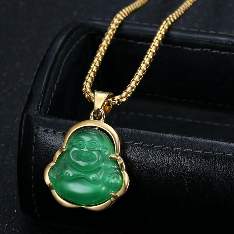 Punk Buddhist Stainless Steel Pendant Necklace