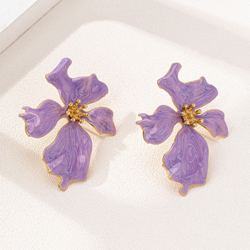 Planderful Vienna Verve Earrings – Retro Exaggerated Pink Flower Design