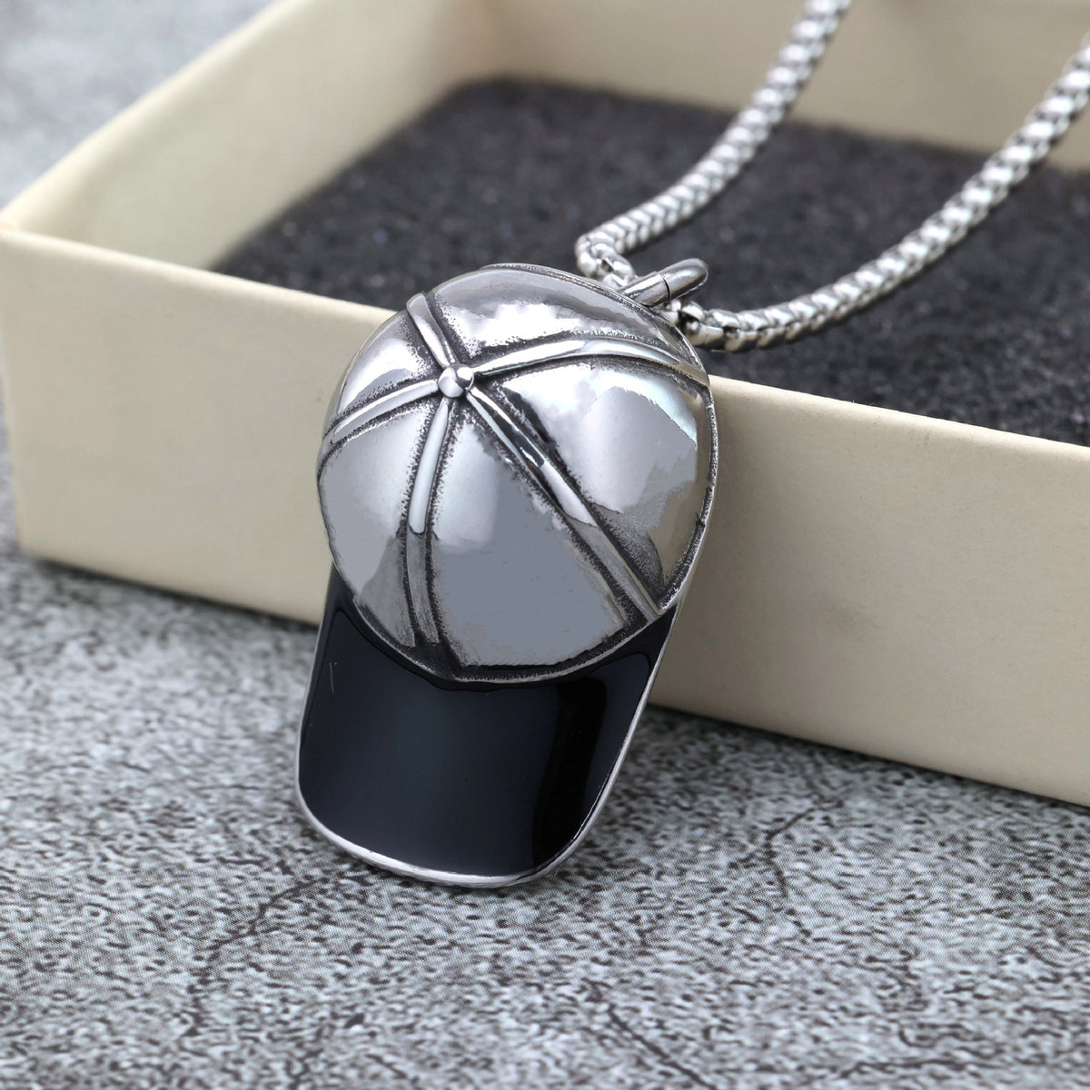 Vintage Stainless Steel Men's Pendant Necklace