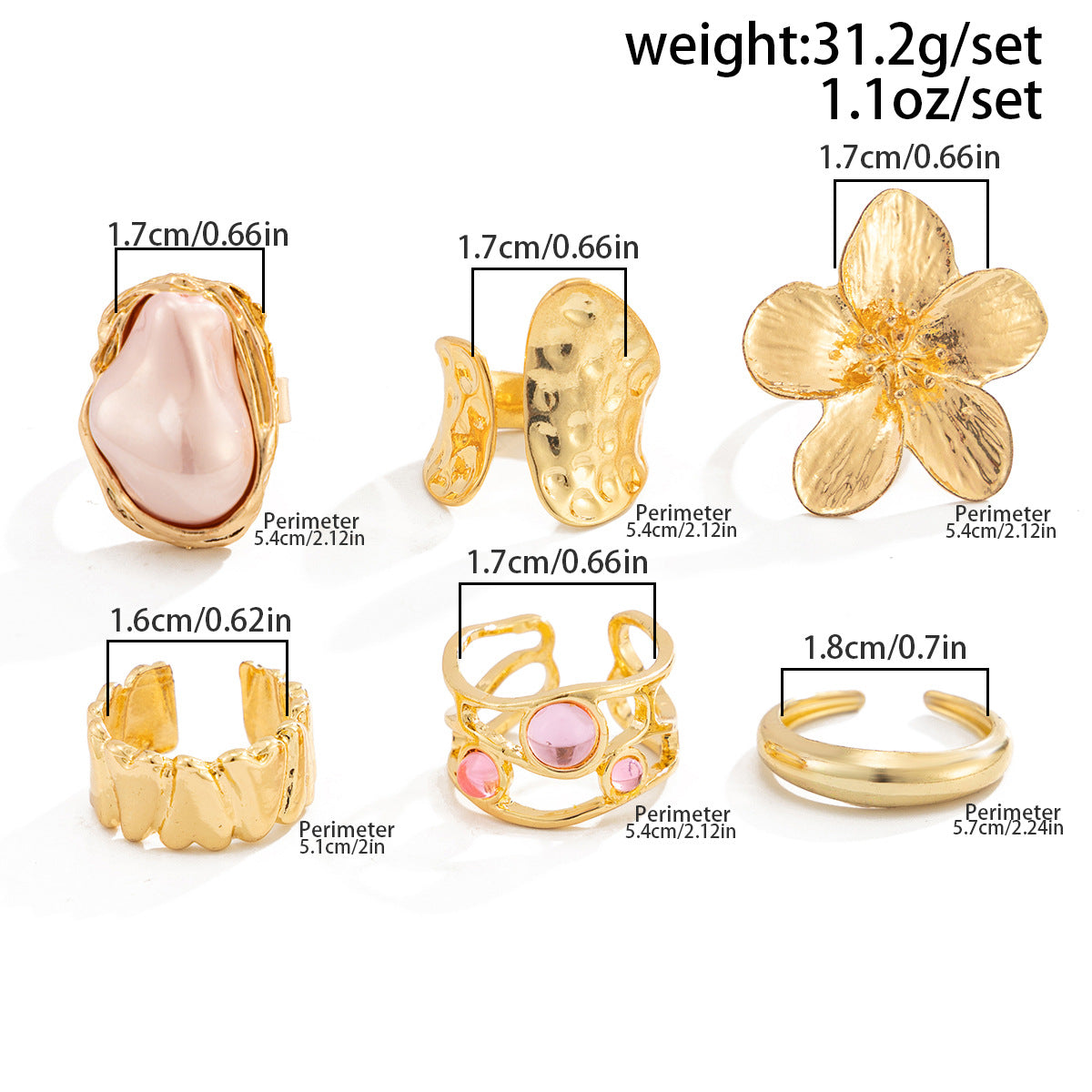 Planderful Vienna Verve Open Ring With Imitation Pearl Ring And Lava Design For Jewelry Lovers