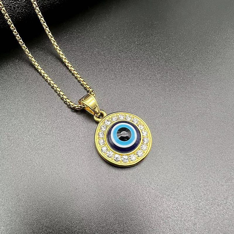 Zircon Necklace – Elegant Evil Eye Pendant