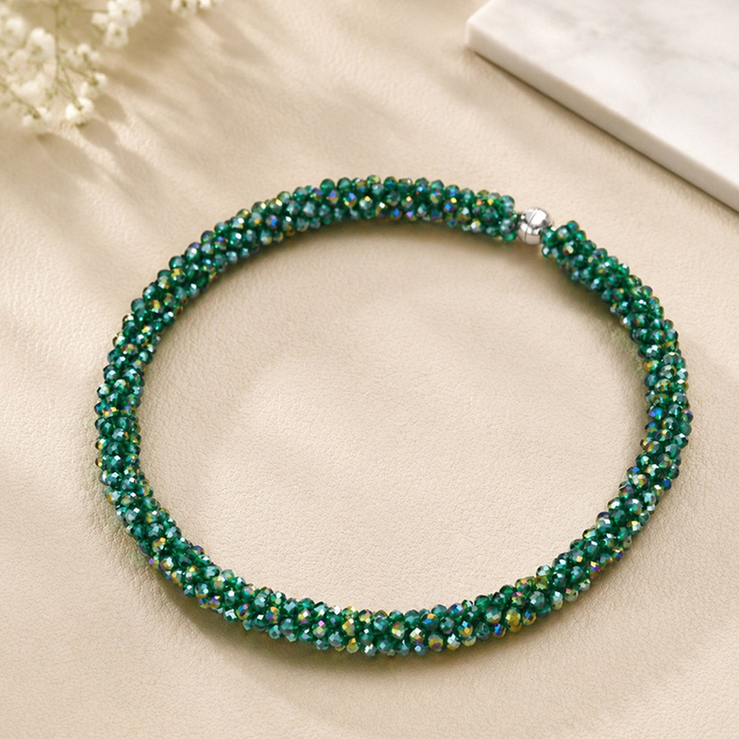 Ladies Dopamine Crystal Beaded Necklace Daily With Sweet Girly Clavicle Chain