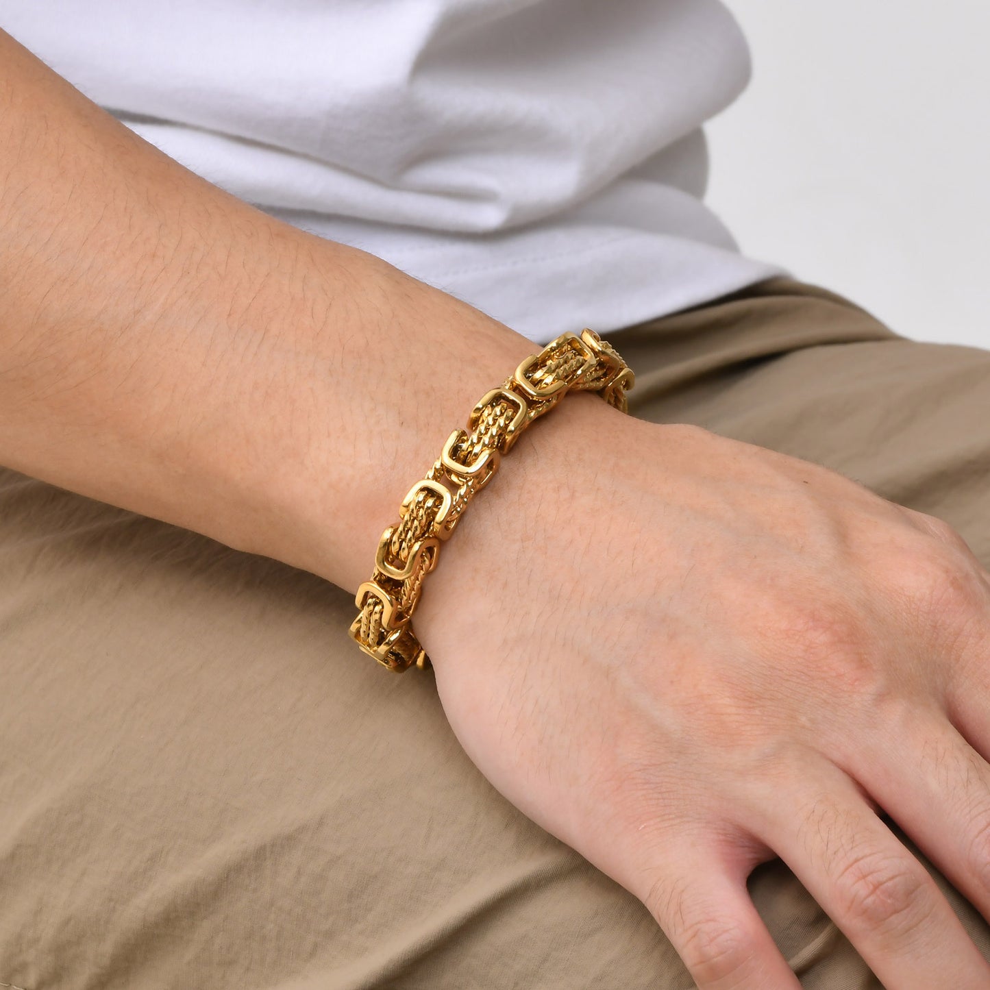 Stainless Steel Byzantine Twist Handmade Chain Men Jewelry