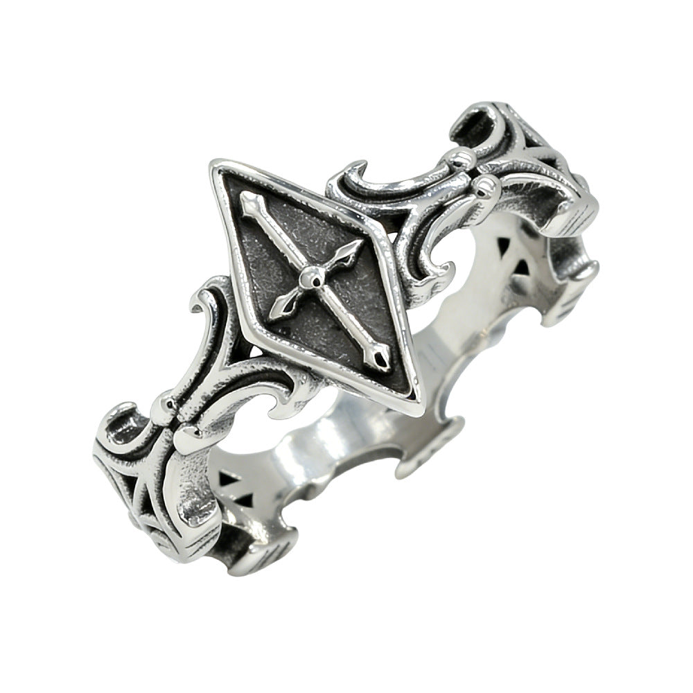 Gothic Cross Titanium Ring Unisex Durable Protection Statement By Planderful For Men And Women
