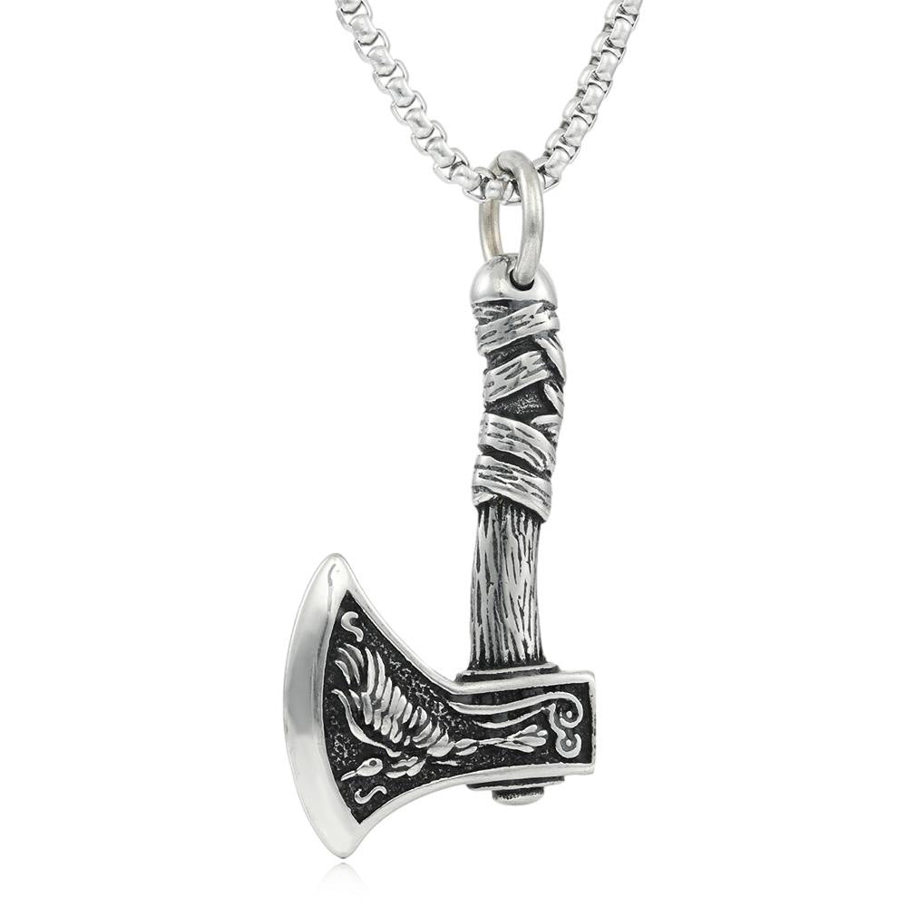 European And American Stainless Steel Axe Pendant Necklace