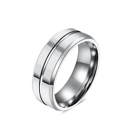 Simple Mirror 8mm Tungsten Steel Ring Men's Luxury Jewelry