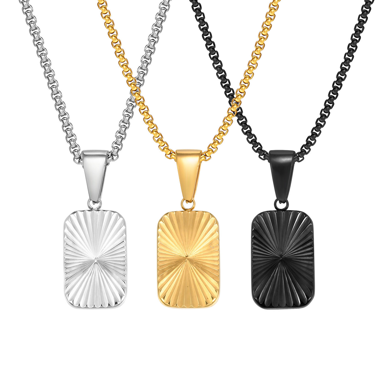 Flower Geometric Stainless Steel Necklace for Men