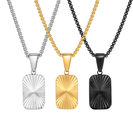 Flower Geometric Stainless Steel Necklace for Men