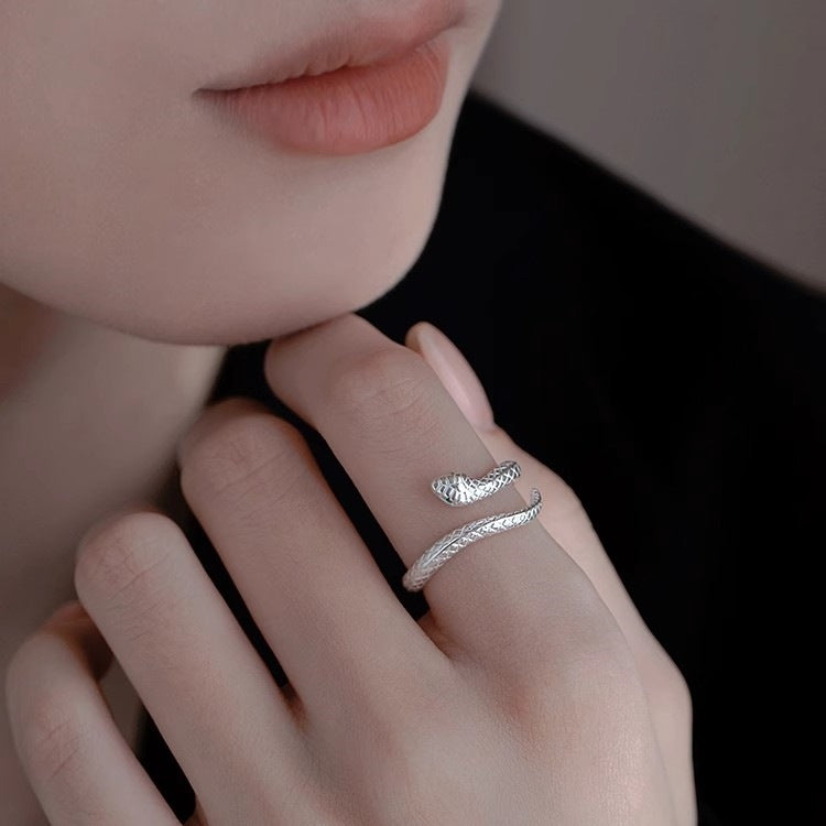 925 Sterling Silver Spirit Snake Ring for Women’s Luxury