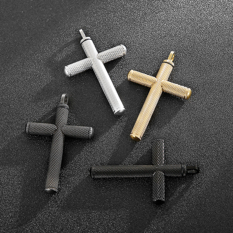 Trendy Titanium Steel Cross Pendant for Men - Stylish Stainless Steel Jewelry Accessory
