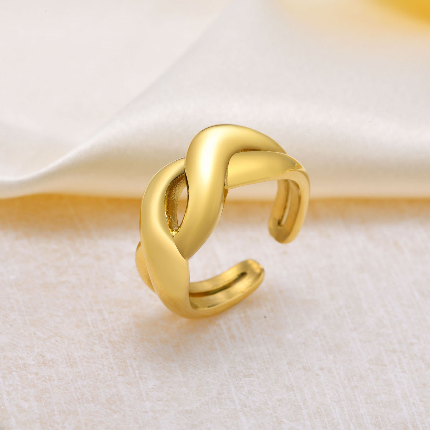 Ladies Index Finger Fashion Trend Ring Gold Twist Open Ring