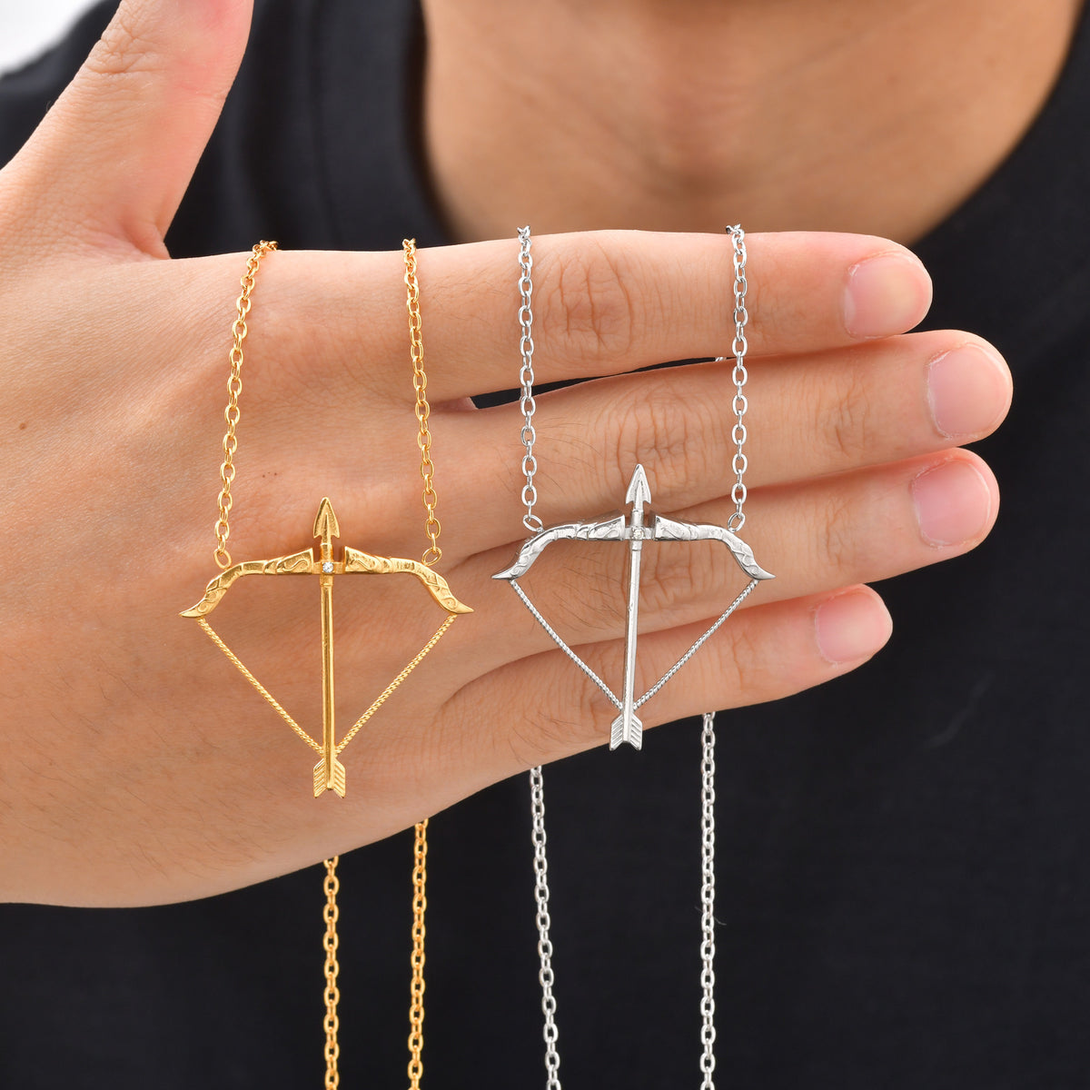 Necklace Design Stainless Steel Bow & Arrow Men's Necklace Young