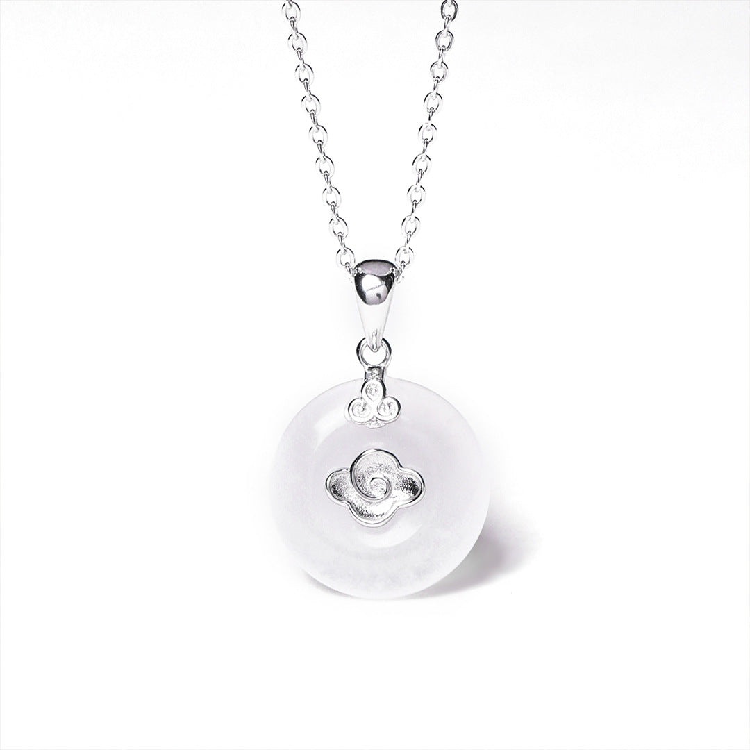 S925 Sterling Silver Auspicious Cloud Necklace