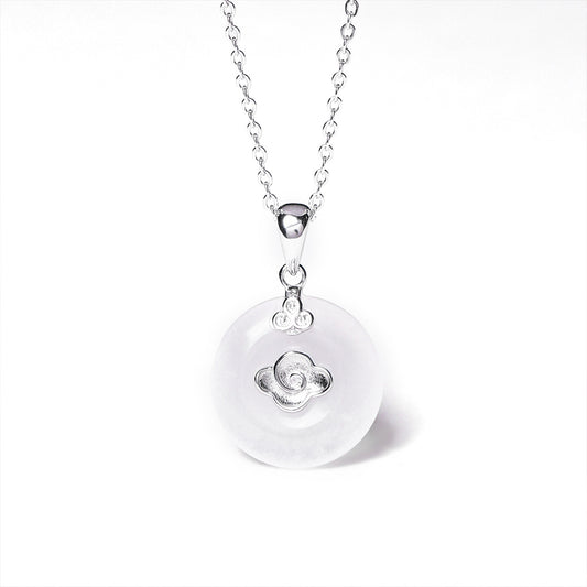 S925 Sterling Silver Auspicious Cloud Necklace