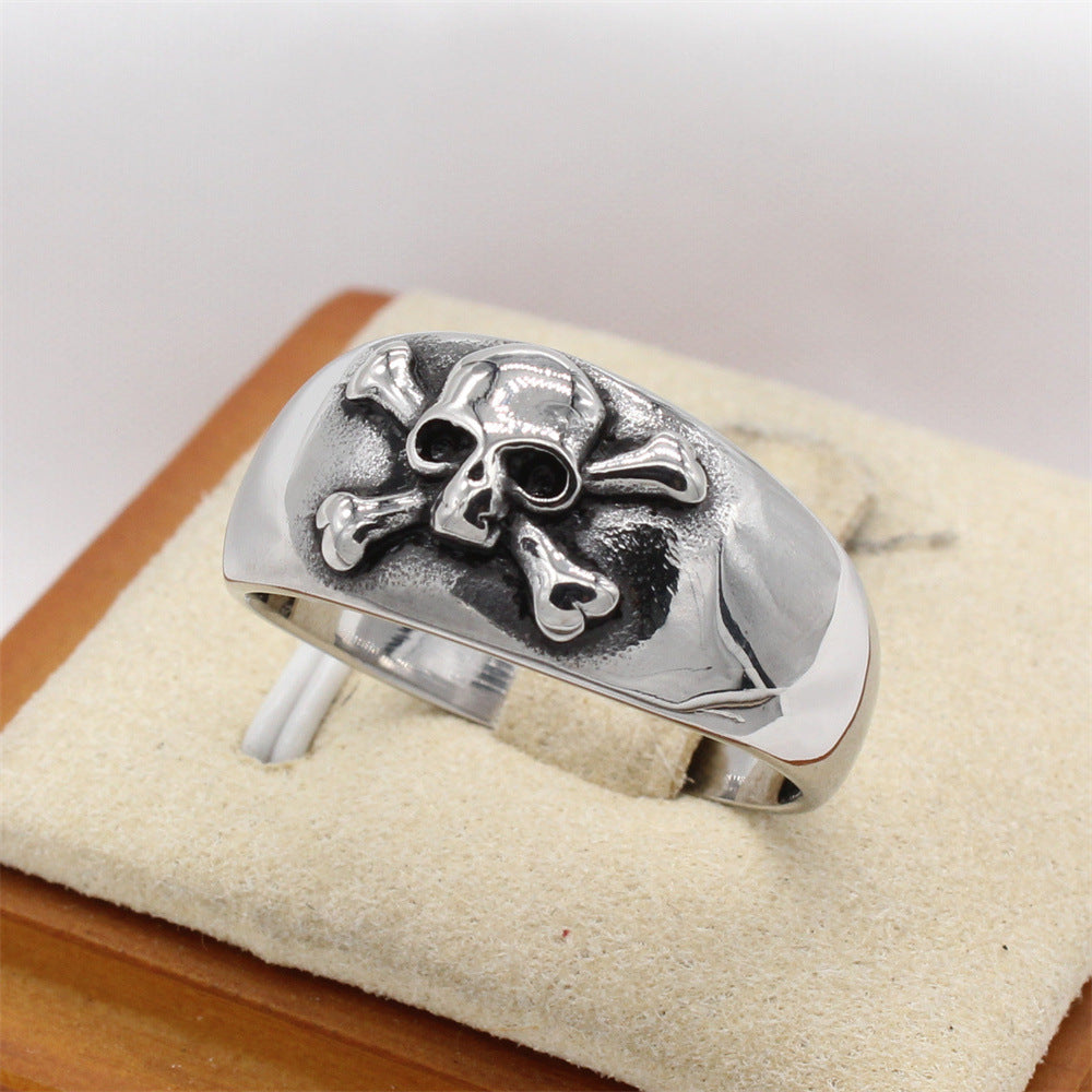 Planderful Titanium Skull Ring For Men And Women Bold Unisex Retro Style Jewelry With Durable Protection