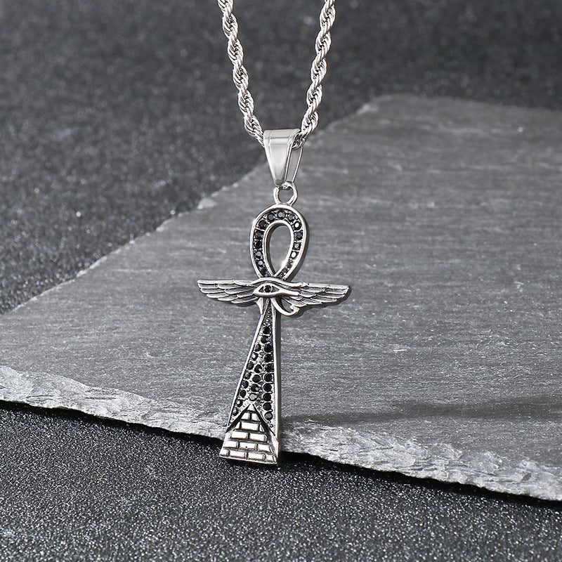 Planderful Norse Eye Of Horus Necklace Titanium For Men Bold